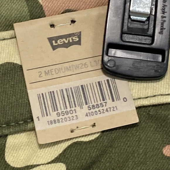 Levi’s 721 NWT High Rise Olive/Pink Camouflage Skinny Jeans Size 26 - Picture 5 of 12